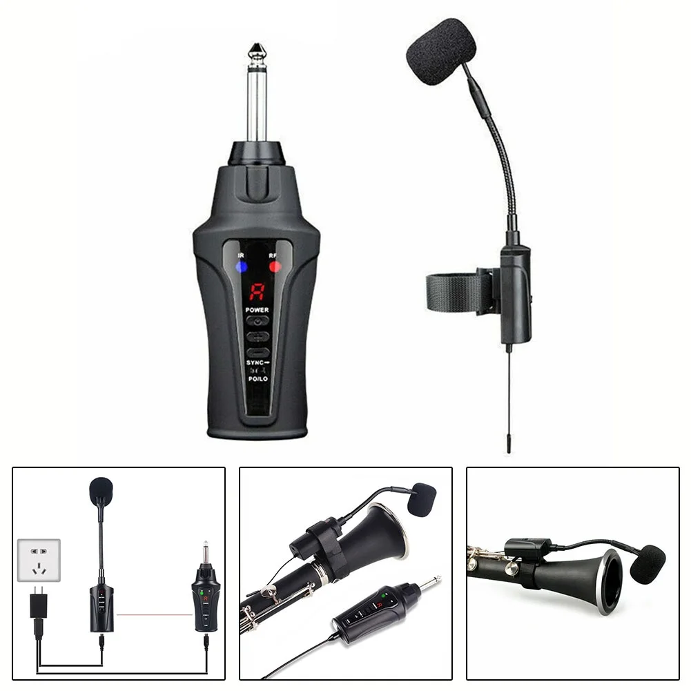 

Professional UHF Wireless Mic Receiver And Transmitter System For Clarinet Durable Music Accessories Music Performances