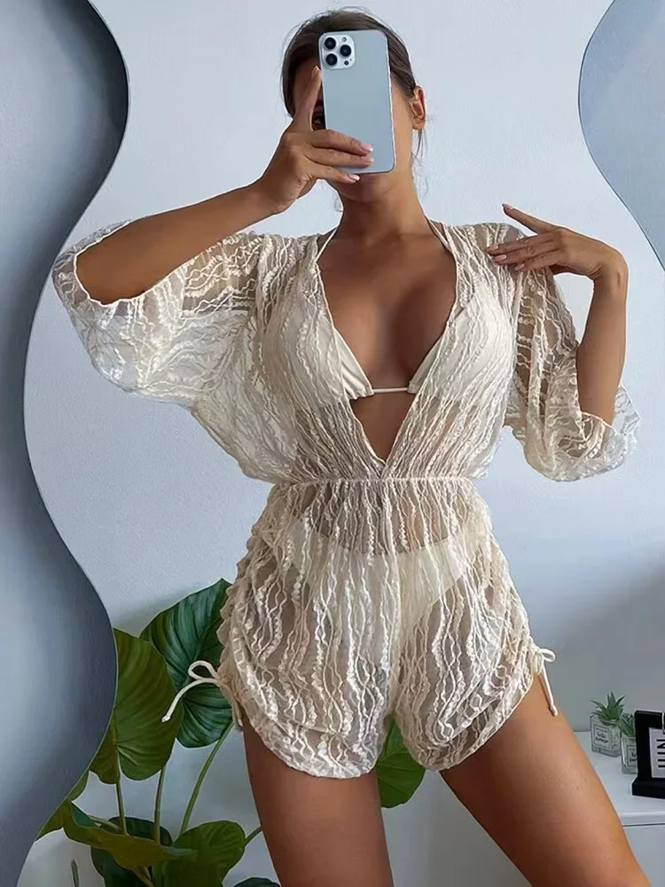 3PCS Lace Hollow Out Bikini For Women Sexy Swimwear 2023 Female Pleated Cover Up Swimsuit Beach Wear New Brazilian Bathing Suit
3PCS Lace Hollow Out Bikini For Women Sexy Swimwear 2023 Female Pleated Cover Up Swimsuit Beach Wear New Brazilian Bathing Suit