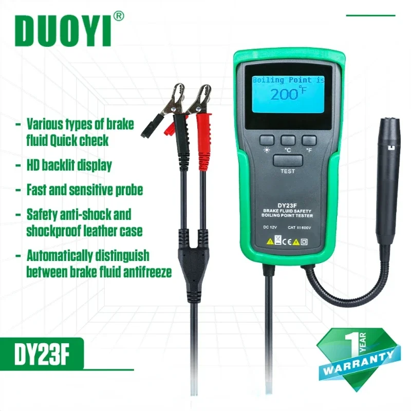 DUOYI DY23F 12V Auto Brake Fluid Tester Digital Car Brake Oil Tool DOT3/4/5/5.1 HD Indicator check Display Auto Oil tool
DUOYI DY23F 12V Auto Brake Fluid Tester Digital Car Brake Oil Tool DOT3/4/5/5.1 HD Indicator check Display Auto Oil tool