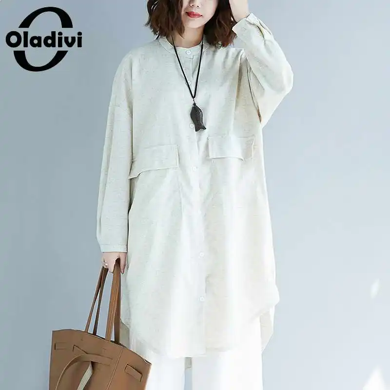 Oladivi Oversized Long Sleeve Cotton Linen Shirt Women 2022 Spring Autumn New Arrival Casual Blouses Solid Tops 3XL 4XL 5XL 6XL
Oladivi Oversized Long Sleeve Cotton Linen Shirt Women 2022 Spring Autumn New Arrival Casual Blouses Solid Tops 3XL 4XL 5XL 6XL