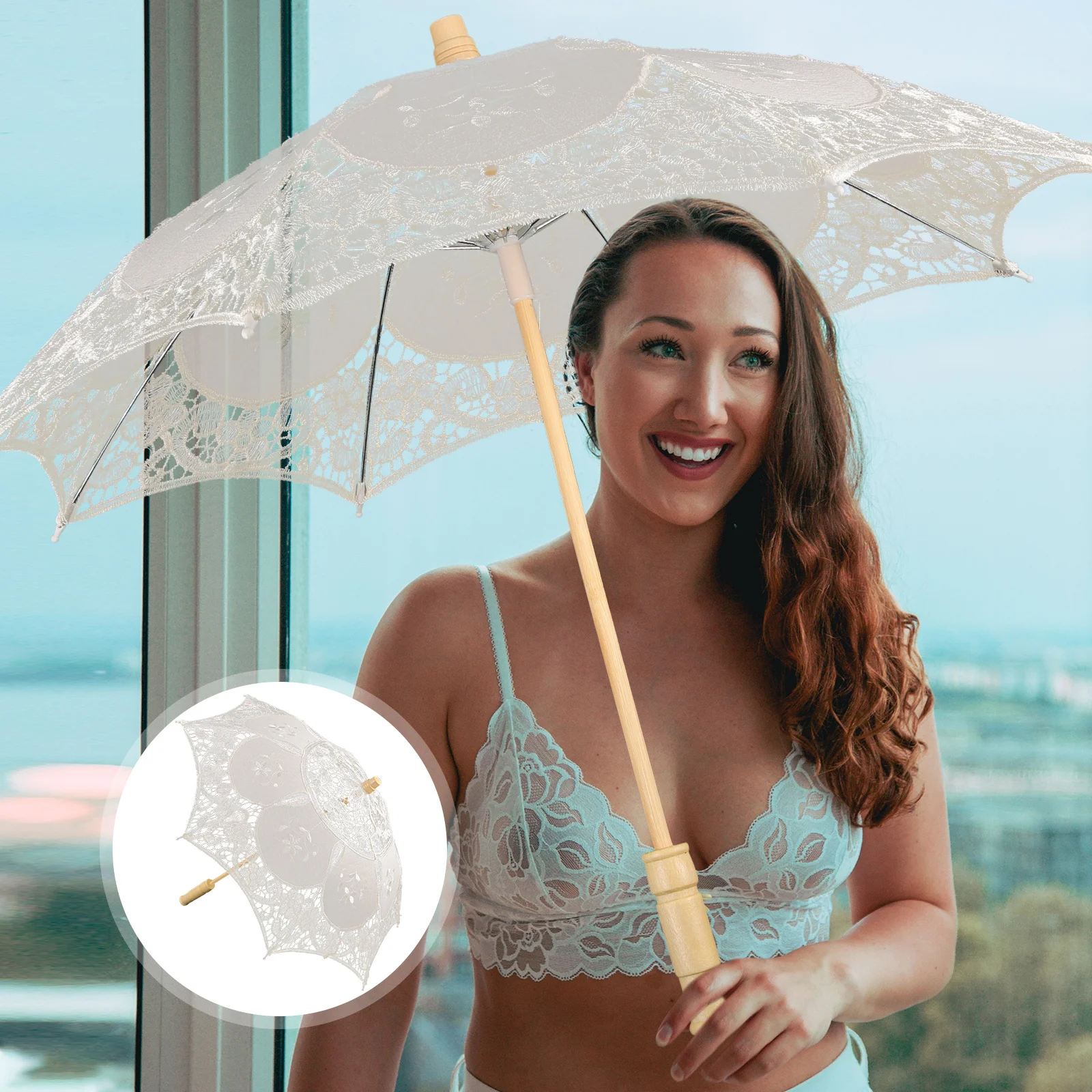 Lace Umbrella Female Gifts Decorative Parasol for Wedding Womens Handmade Fabric Bridal Decoration Craft Stuff
Lace Umbrella Female Gifts Decorative Parasol for Wedding Womens Handmade Fabric Bridal Decoration Craft Stuff