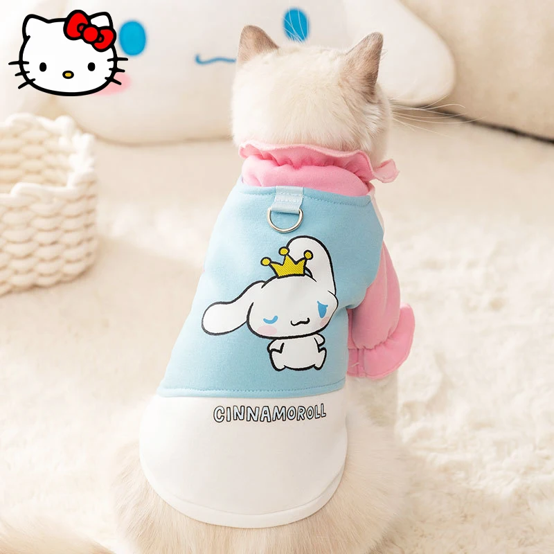 Kawaii Sanrio Cinnamoroll Pet Clothes Cute Cartoon Lotus Leaf Collar Contrasting Anti Hair Loss Warm Clothes for Cats and Dogs
Kawaii Sanrio Cinnamoroll Pet Clothes Cute Cartoon Lotus Leaf Collar Contrasting Anti Hair Loss Warm Clothes for Cats and Dogs