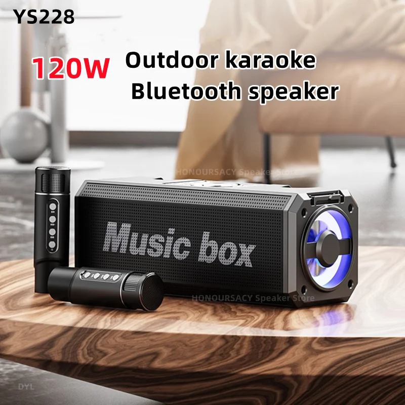 

Portable 120W High Power Home KTV Audio Set Karaoke Machine Wireless Bluetooth Speakers HI-FI Stereo Subwoofer Caixa De Som