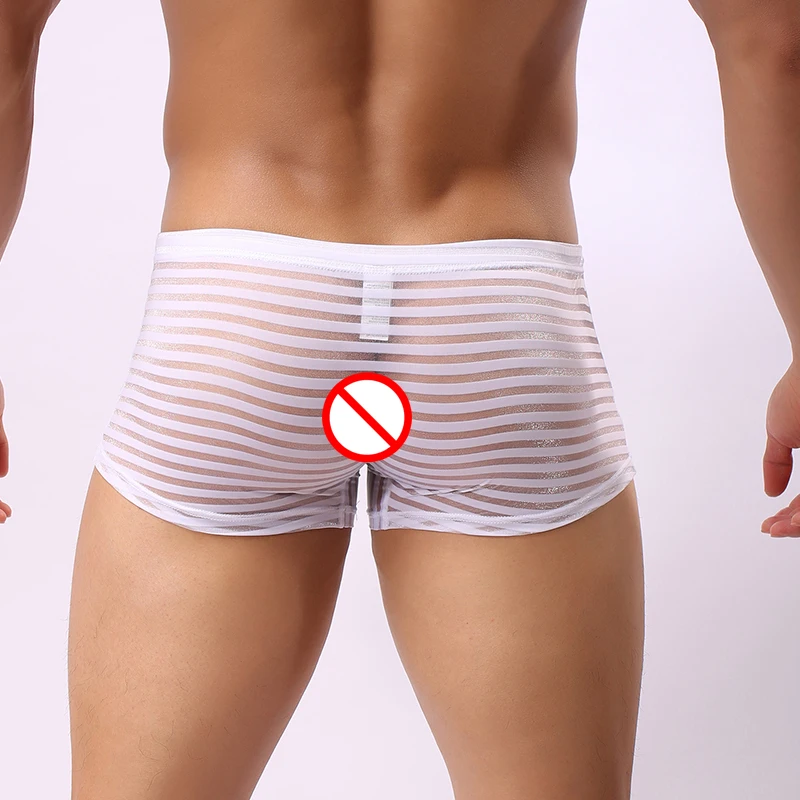 Men's Sexy Panties Mesh Striped Perspective Low Waist Thin Breathable Summer Boxers Underpants Erotic Transparent Underpants
Men's Sexy Panties Mesh Striped Perspective Low Waist Thin Breathable Summer Boxers Underpants Erotic Transparent Underpants