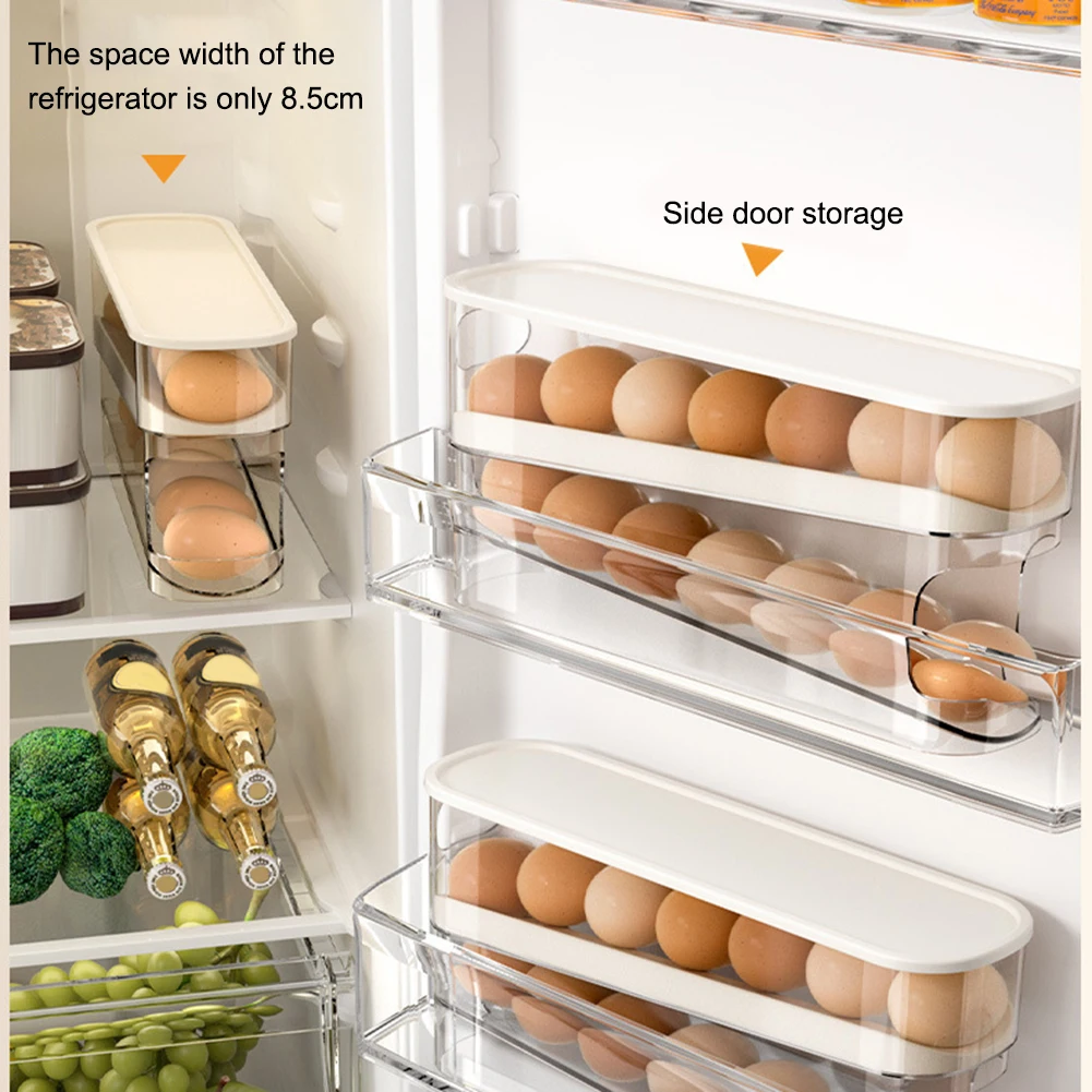 Automatic Scrolling Egg Holder Rack Storage Box Egg Basket Container Organizer Rolldown Refrigerator Egg Dispenser For Kitchen
Automatic Scrolling Egg Holder Rack Storage Box Egg Basket Container Organizer Rolldown Refrigerator Egg Dispenser For Kitchen