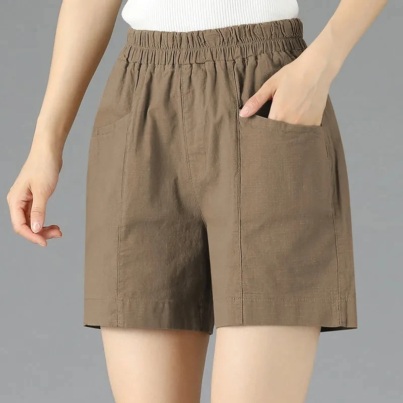 Cotton And Linen Shorts Wear Summer Thin Casual Elastic Pants Loose And Comfortable Middle-Aged Women's Five-Point Pants
Cotton And Linen Shorts Wear Summer Thin Casual Elastic Pants Loose And Comfortable Middle-Aged Women's Five-Point Pants