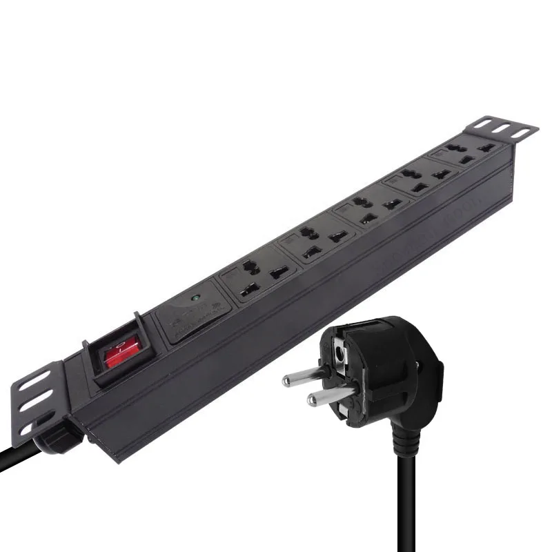 

Power Strip 1U 5 Unit PDU Network Cabinet Rack Aluminum alloy Lightning protection module Universal Socket 16A 3500W