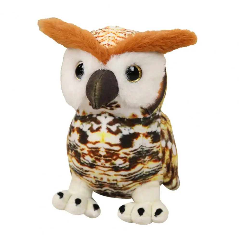 

Attractive Owl Figurine Toy Wear Resistant PP Cotton Stuffed Animal Toy Cartoon Owl Style Stuffed Toy Room Decoration