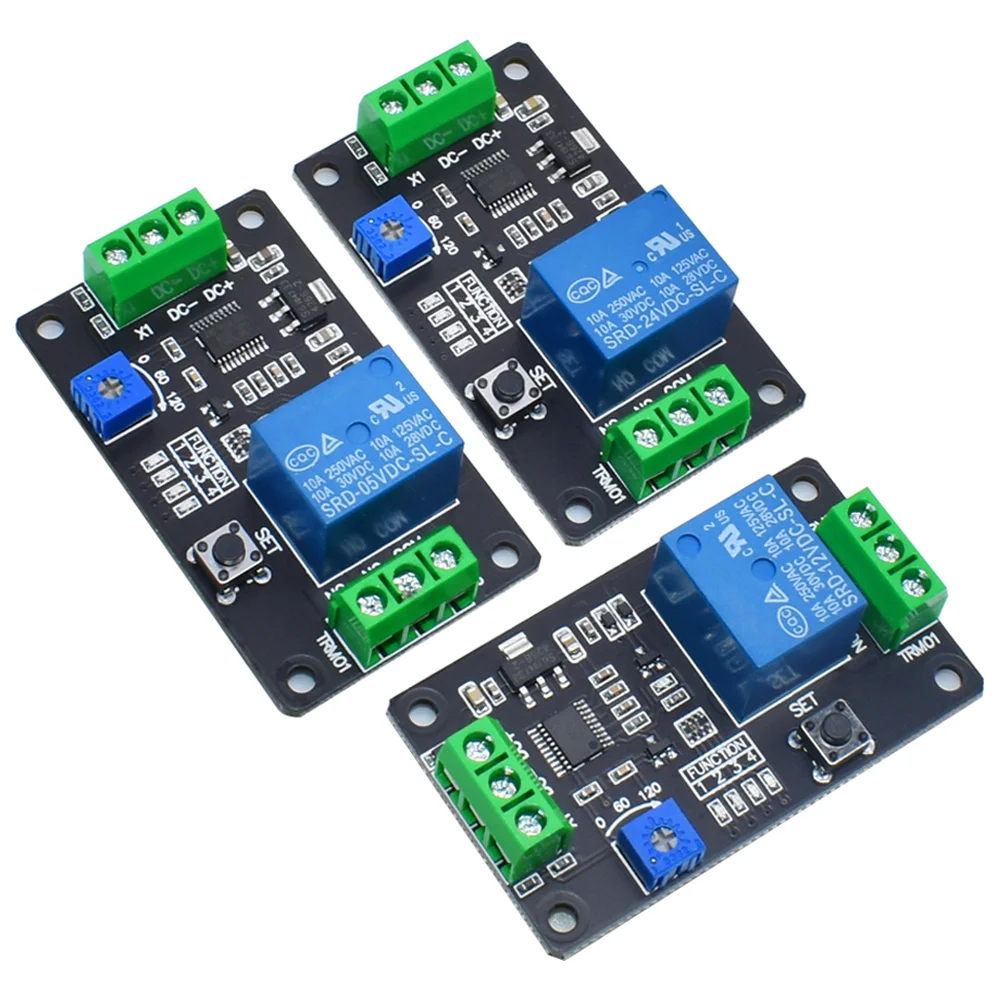 

2PCS DC 5V/12V/24V Relay Module Timer Delay Self Locking Trigger Relay Board Delay On Off Time Switch Compatible with 555 Timer