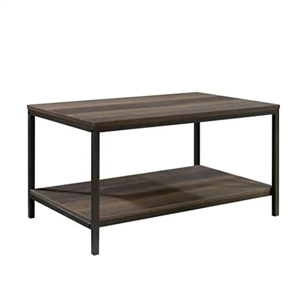 Modern Open Shelf Coffee Table Magazines Books and Collectibles Durable Metal Frame Smoked Oak Finish Versatile Placement
Modern Open Shelf Coffee Table Magazines Books and Collectibles Durable Metal Frame Smoked Oak Finish Versatile Placement