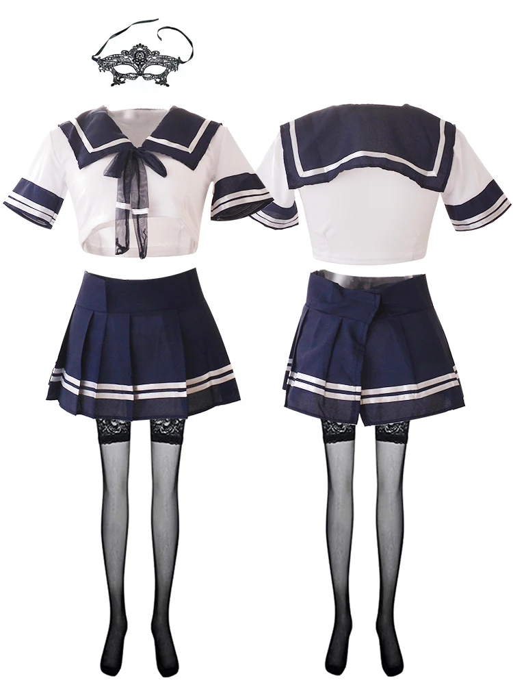 

Erotic Lingerie Babydoll Role Costume Women's Sexy Cosplay Student Uniform SchoolGirl Maid Mini Skirt Dress