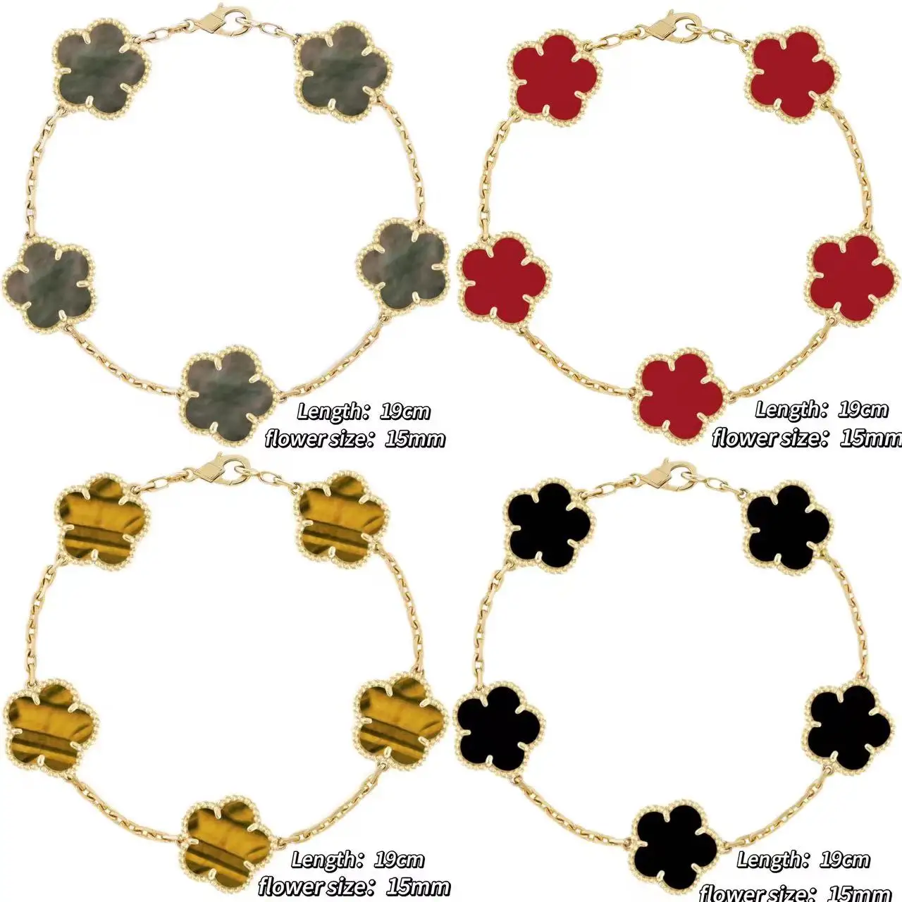Classic and exquisite girl's four leaf/five leaf lucky flower bracelet, fashionable and luxurious, suitable for daily wear
Classic and exquisite girl's four leaf/five leaf lucky flower bracelet, fashionable and luxurious, suitable for daily wear
