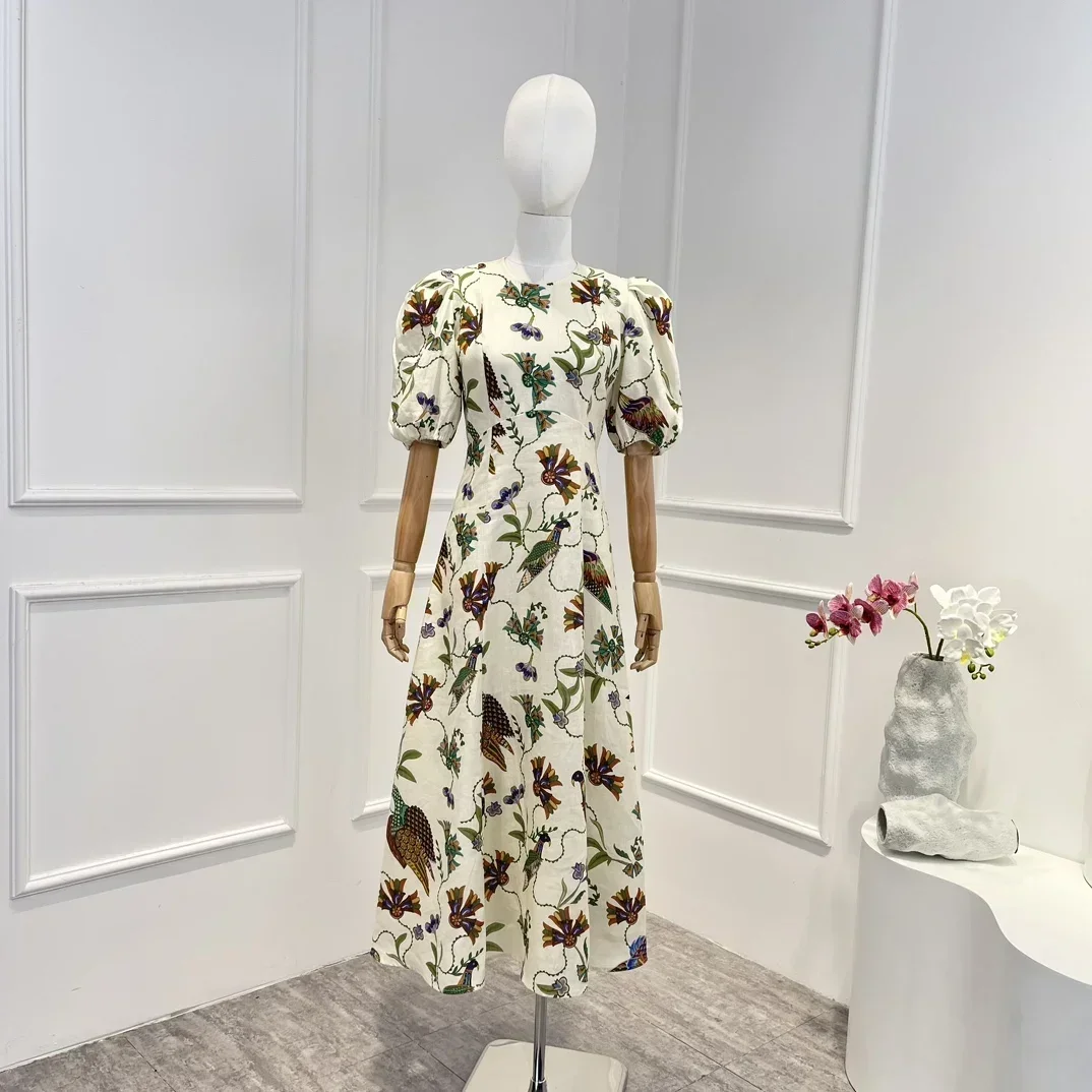 Floral Printing Puff Sleeve O-neck Midi Dress 2023 New Arrival Top Quality Line Summer Autumn Vintage Women Clothing
Floral Printing Puff Sleeve O-neck Midi Dress 2023 New Arrival Top Quality Line Summer Autumn Vintage Women Clothing