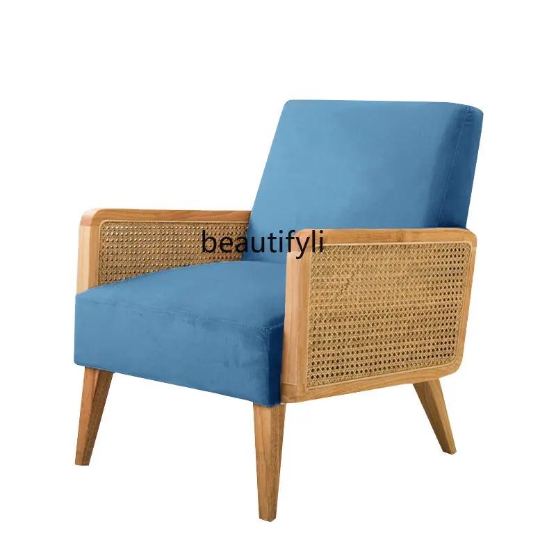 Solid Wood Sofa Chair Household Modern Rattan Single Backrest Recliner Rattan Chair
Solid Wood Sofa Chair Household Modern Rattan Single Backrest Recliner Rattan Chair