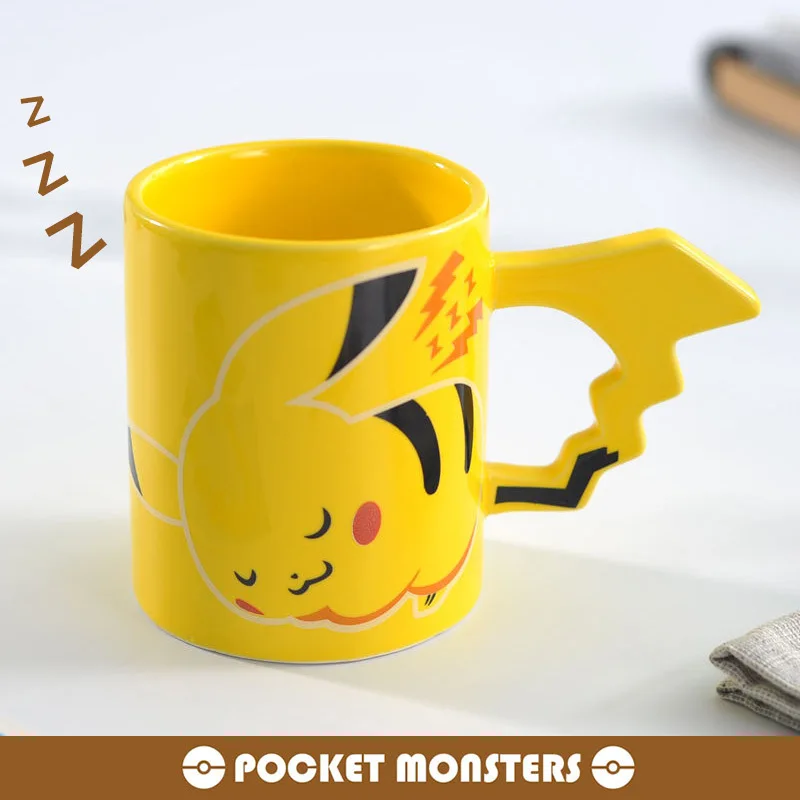 

370ML Pokemon Kawaii Pikachu Anime Cups Mug for Coffee Tea Water Porcelain Cup Outdoor Portable Kids Birthday Gift for School