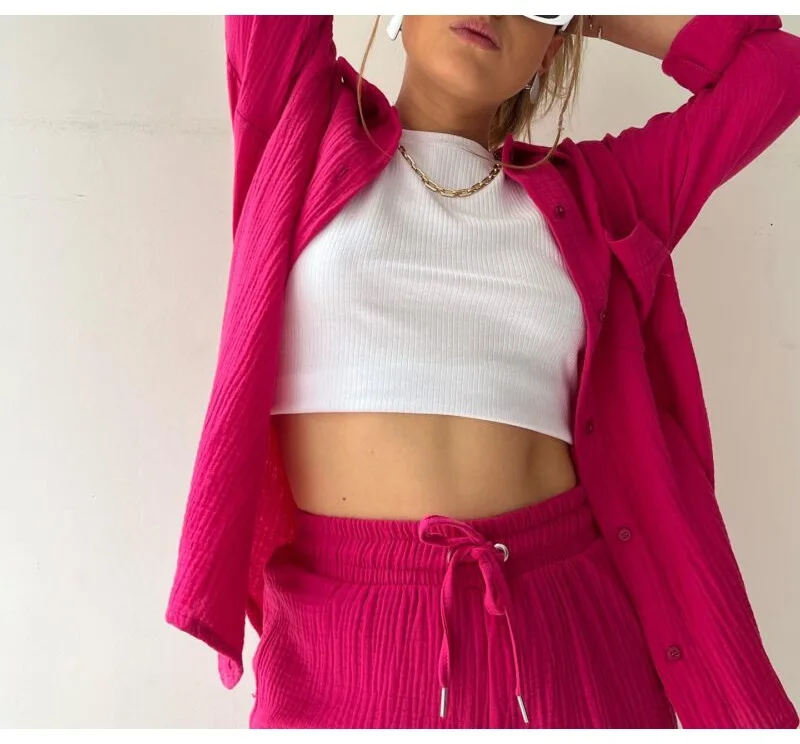 Sommer Kurze Sets Frauen 2 Stück Outfits Rosy Rot Übergroßen Shirt Mit Shorts Set Für Frau Baumwolle Zwei Stück Set für Frauen Shorts Sommer Kurze Sets Frauen 2 Stück Outfits Rosy Rot Übergroßen Shirt Mit Shorts Set Für Frau Baumwolle Zwei Stück Set für Frauen Shorts
