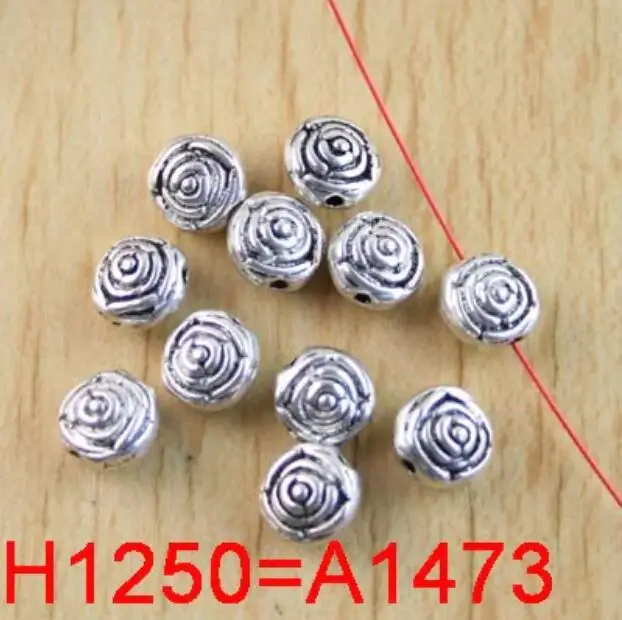 

30pcs 7mm antique silver gold-tone flower spacer beads H1250 H1250-G