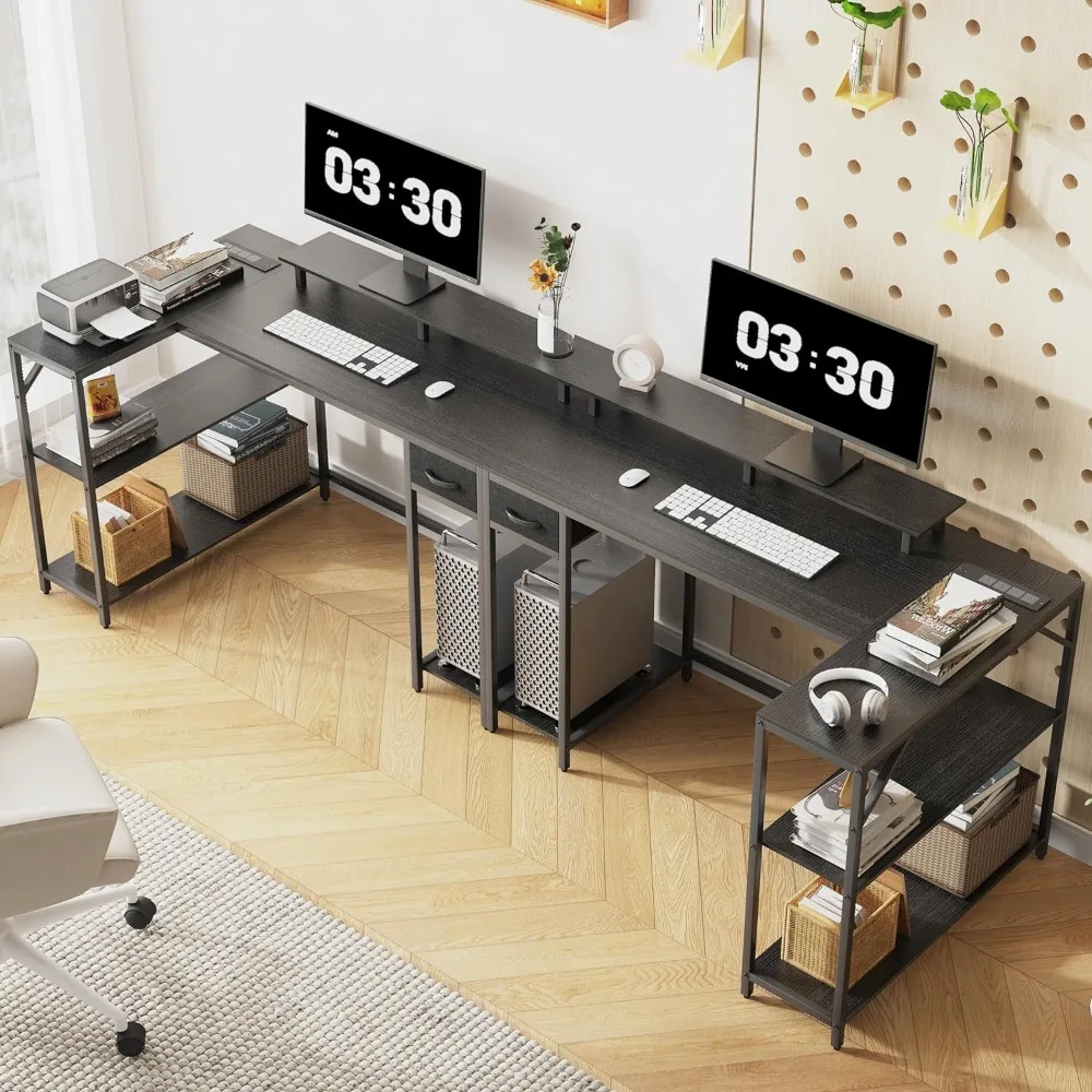 Computer Desk, L Shaped Gaming Desk with Power Outlet & LED Light, with Stand, with Drawer and Storage Shelves, Computer Desk
Computer Desk, L Shaped Gaming Desk with Power Outlet & LED Light, with Stand, with Drawer and Storage Shelves, Computer Desk