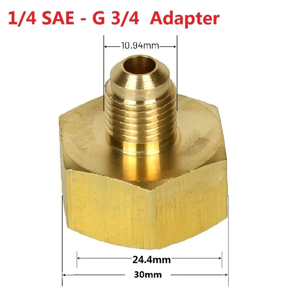 

1x Gold Brass Car Conditioner AC A/c Adapter Bottle Adapter For R134A 1/4SAE G3/4 Thread Car Repalce Accessories