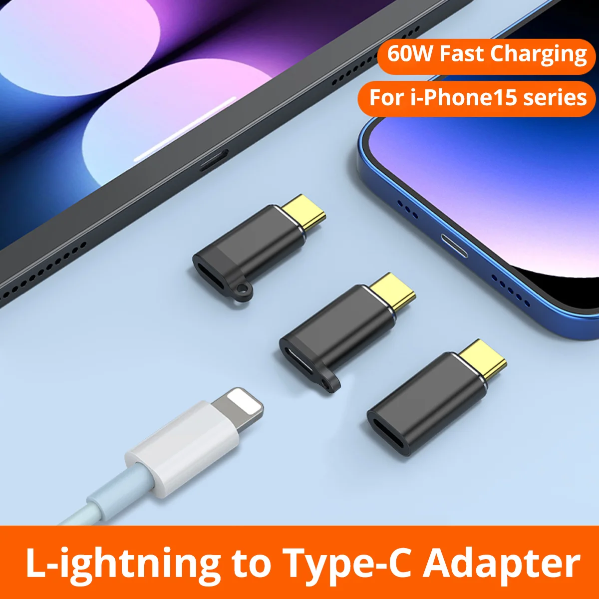 PD 60W Male to USB C Female Adapter For iOS Fast Charging Connector Data Converter For iPhone 15 Series For iPad Air/Pro Macbook
PD 60W Male to USB C Female Adapter For iOS Fast Charging Connector Data Converter For iPhone 15 Series For iPad Air/Pro Macbook