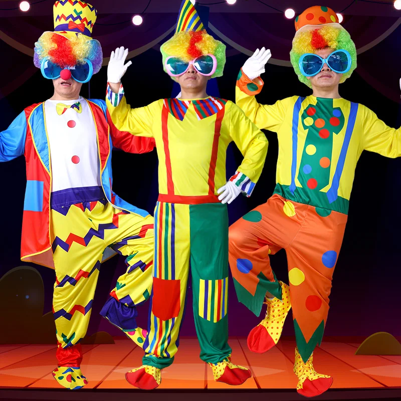 

Костюмы для косплея клоуна из цирка для взрослых, карнавальные костюмы, женская обувь с париком, мужской костюм, платье