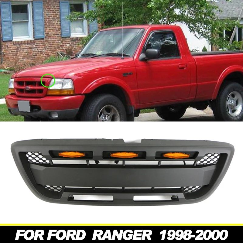 Fit for Ford RANGER 1998 1999 2000 grille with LED lights RANGER grill modified front bumper accessories
Fit for Ford RANGER 1998 1999 2000 grille with LED lights RANGER grill modified front bumper accessories