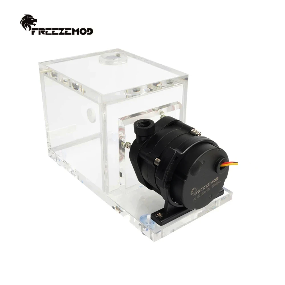 FREEZEMOD Water Cooling Pump Reservoir Kit, Water Tank Cooler 6300RPM 24V Flow 1400L 11 Meters for Construction PC System
FREEZEMOD Water Cooling Pump Reservoir Kit, Water Tank Cooler 6300RPM 24V Flow 1400L 11 Meters for Construction PC System