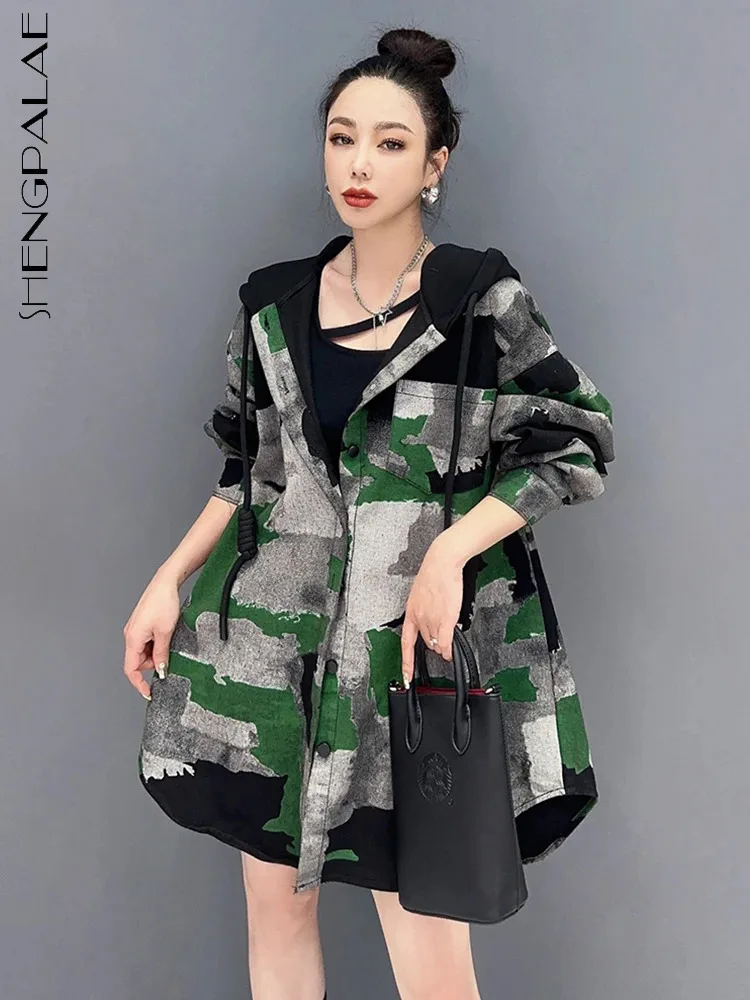 SHENGPALAE Camouflage Denim Coat For Women Spring 2024 New Fashion Hooded Drawstring Single Breasted Vintage Loose Jacket 5R5838
SHENGPALAE Camouflage Denim Coat For Women Spring 2024 New Fashion Hooded Drawstring Single Breasted Vintage Loose Jacket 5R5838