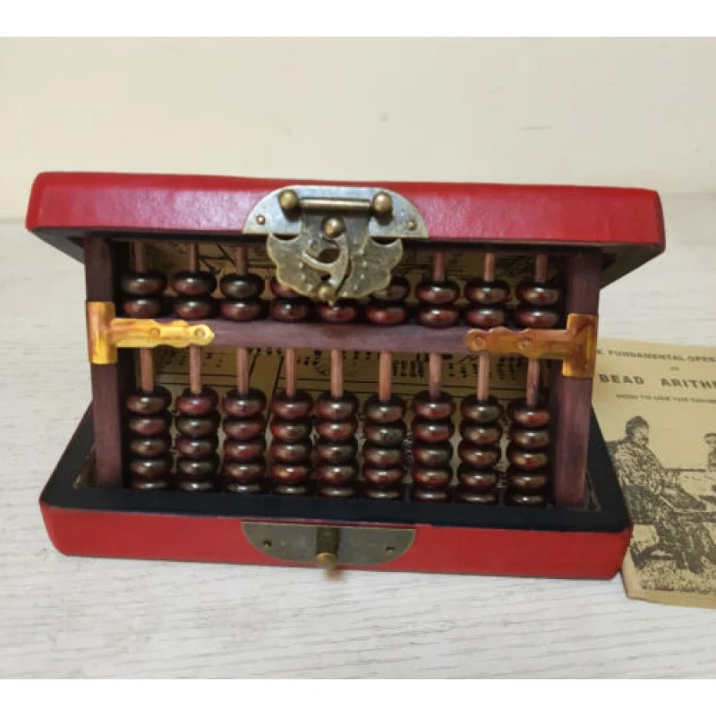Antique Chinese Wooden Bead Abacus Artificial Leather Dragon Phoenix Box Instruction
Antique Chinese Wooden Bead Abacus Artificial Leather Dragon Phoenix Box Instruction