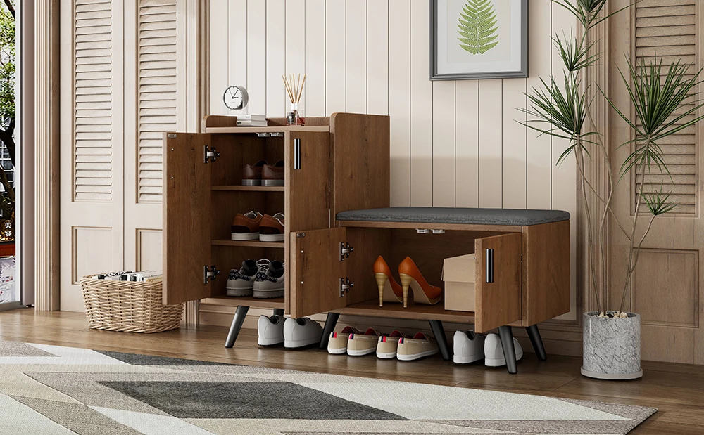 KOMHTOM Modern Wood Grain Shoe Benches S2e3ca6012235446c964d86fbf1b17cf4A