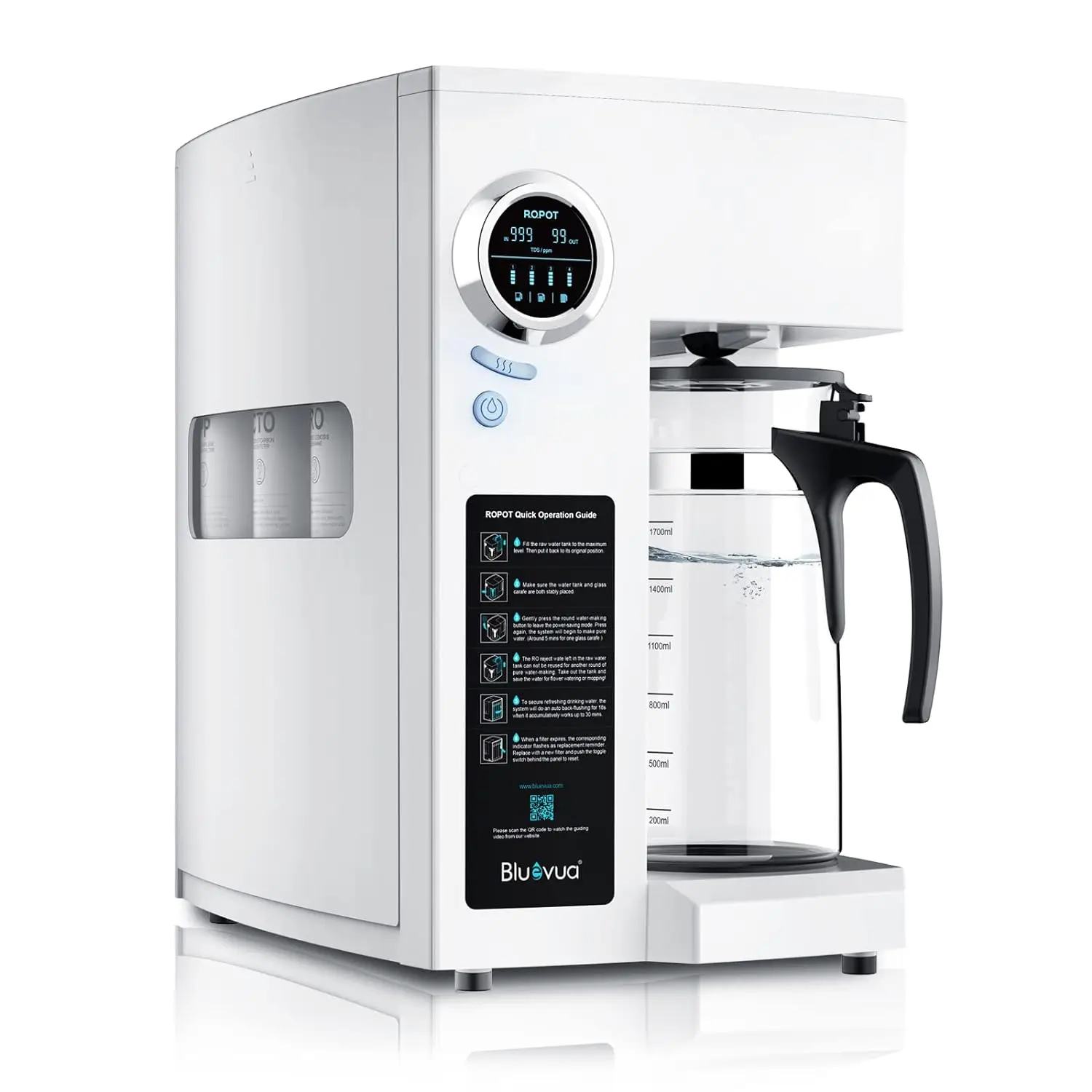 Bluevua RO100ROPOT Reverse Osmosis System Countertop Water , 4 Stage Purification, Counter RO Filtration, 2:1 Pure to
Bluevua RO100ROPOT Reverse Osmosis System Countertop Water , 4 Stage Purification, Counter RO Filtration, 2:1 Pure to