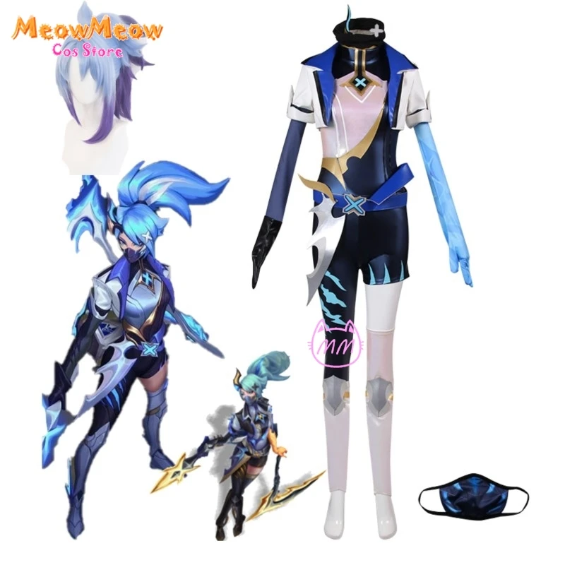 LOL Akali Cosplay Costume Wig Skin Blue Dress Game The Rogue Assassin Legends Cosplay Clothes Uniform Halloween Party Role play
LOL Akali Cosplay Costume Wig Skin Blue Dress Game The Rogue Assassin Legends Cosplay Clothes Uniform Halloween Party Role play