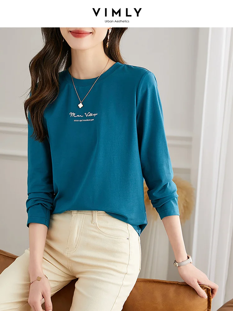 Vimly Letter Embroidery Cotton Spring T Shirt for Women 2023 Loose O-neck Long Sleeve Straight Casual Thin Woman Clothes V7861
Vimly Letter Embroidery Cotton Spring T Shirt for Women 2023 Loose O-neck Long Sleeve Straight Casual Thin Woman Clothes V7861