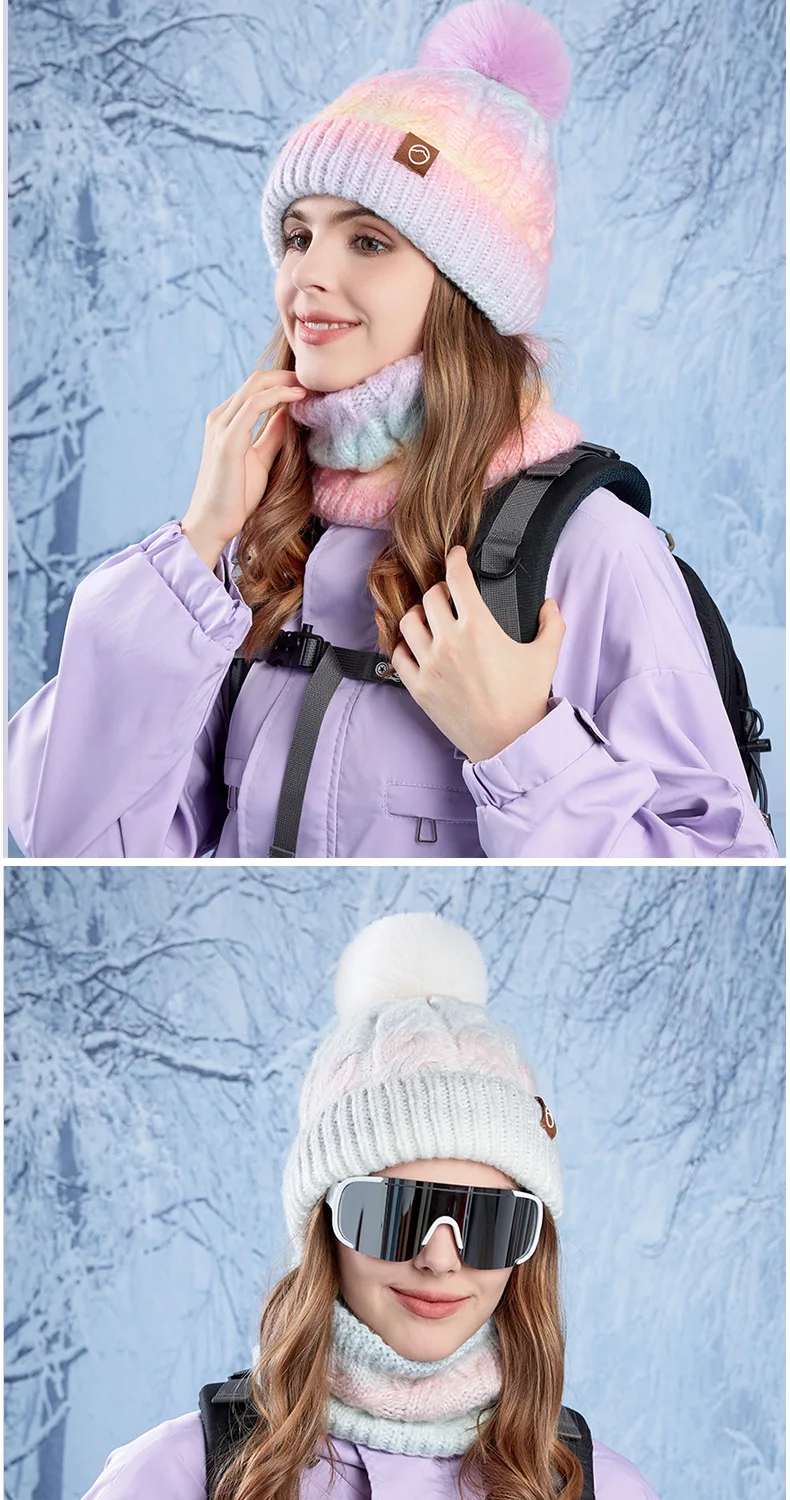 Women's Winter Hat & Scarf Two-Piece Set 12 S2e41f41bf0f54d26b046ac5f18a31fc16