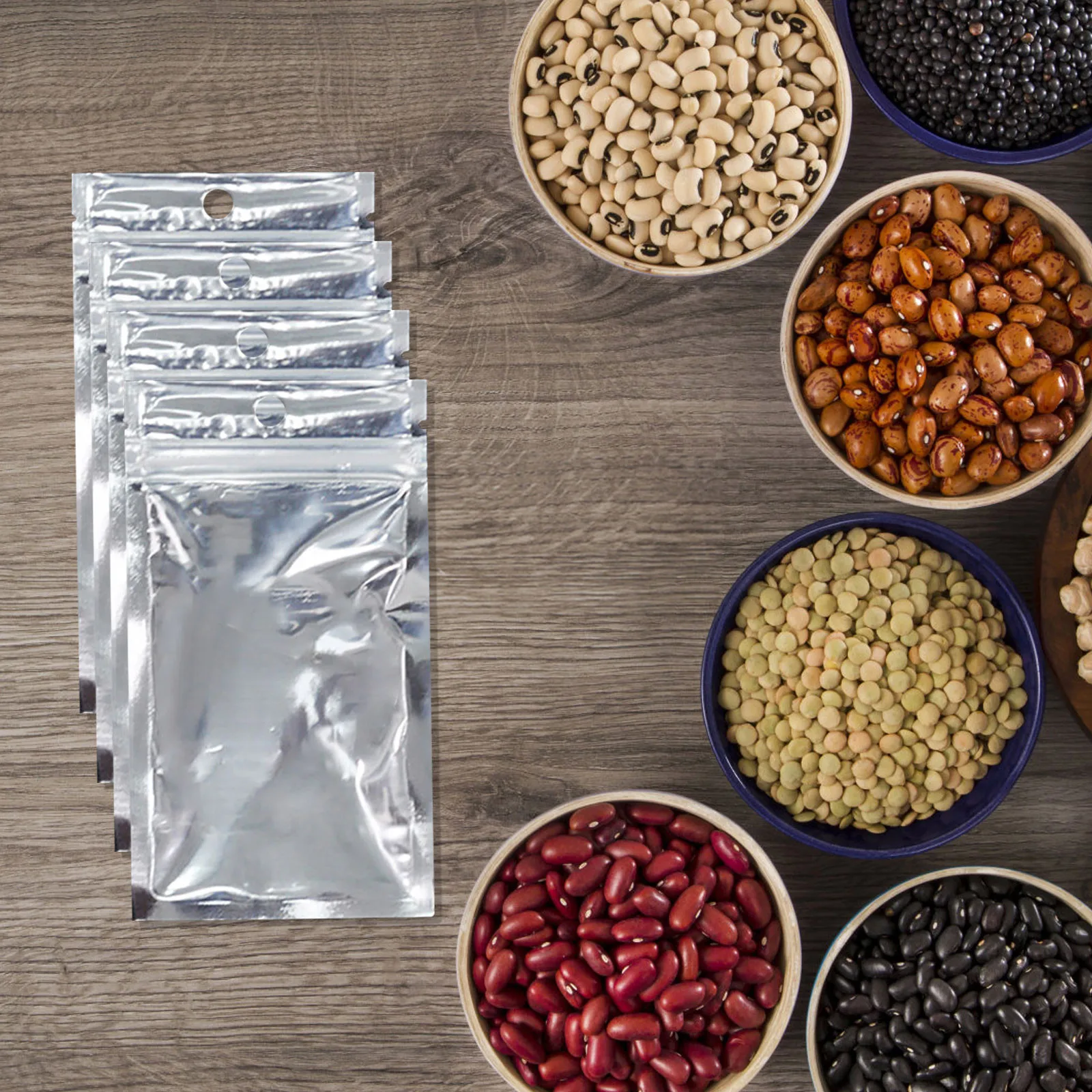 100Pcs Silver Zip Lock Pure Mylar Foil Stand Up Bag Self Seal Reusable Resealable Tear Notch Doypack Food Storage Pack Pouches
100Pcs Silver Zip Lock Pure Mylar Foil Stand Up Bag Self Seal Reusable Resealable Tear Notch Doypack Food Storage Pack Pouches