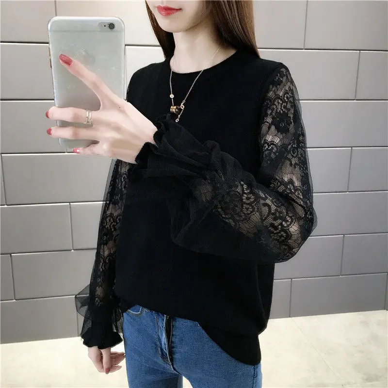 Elegant Fashion Lace Splicing Knitted Butterfly Sleeve Knitted Sweater 2023 New Solid Color Jumper Women's Clothing
Elegant Fashion Lace Splicing Knitted Butterfly Sleeve Knitted Sweater 2023 New Solid Color Jumper Women's Clothing