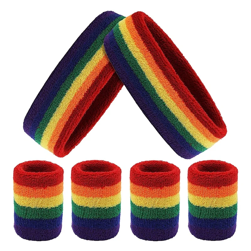 Headband Wristband Set,Include Sports Headband And Wristband Sports Band Colorful Striped Sweatband For Men Women(2 Set)
Headband Wristband Set,Include Sports Headband And Wristband Sports Band Colorful Striped Sweatband For Men Women(2 Set)