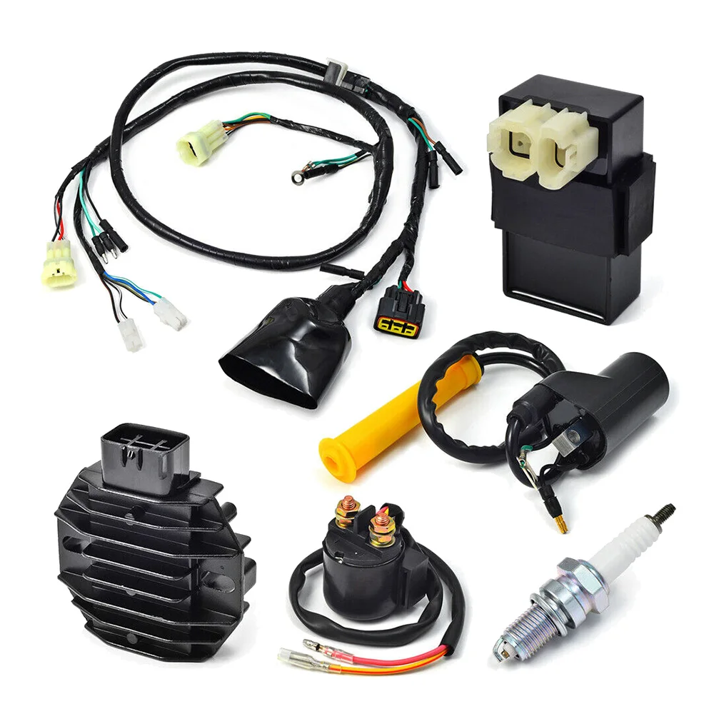 

CDI Box Ignition Coil Spark Plug Wire Harness Starter Relay & Rectifier Assy for Honda Sportrax 400 TRX400EX