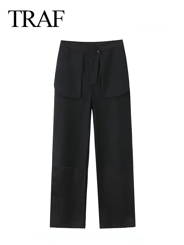 TRAF 2023 Fahion Vintage Women's Solid Black Casual Loose Simple Straight Baggy Pants Streetwear Long Trousers Dropshipping
TRAF 2023 Fahion Vintage Women's Solid Black Casual Loose Simple Straight Baggy Pants Streetwear Long Trousers Dropshipping