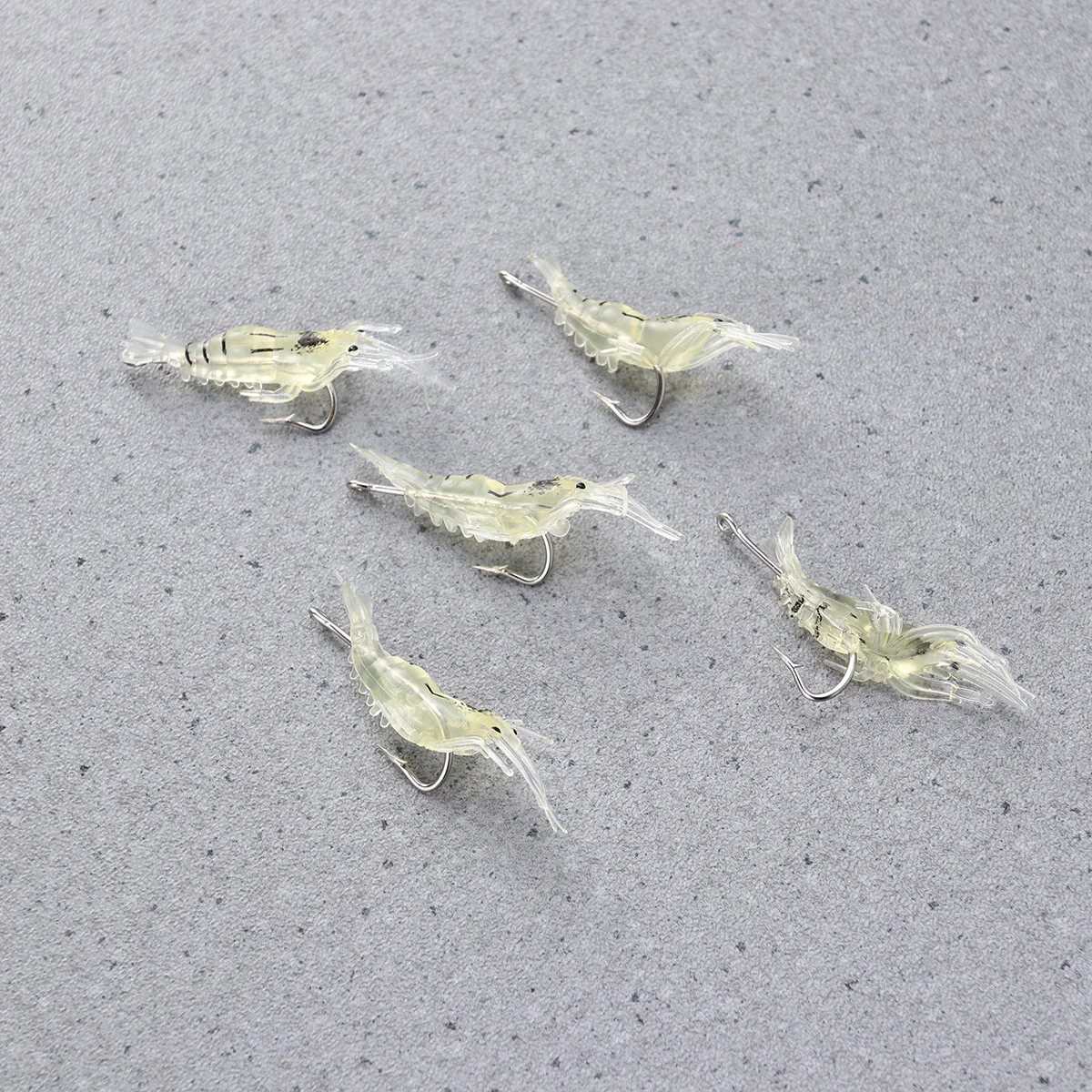 

5pcs 4cm Bait Shrimp Simulation Grass Shrimp Environment Friendly Plastic Fish Smell Luring Effect Good Fishing