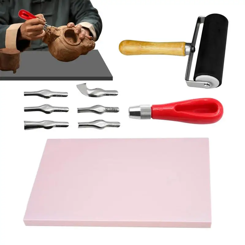 Linoleum Carving Kit Rubber Blocks for Carving Rubber Stamp Making Kit with Stamp Block Block Printing Tool Kit for Inking
Linoleum Carving Kit Rubber Blocks for Carving Rubber Stamp Making Kit with Stamp Block Block Printing Tool Kit for Inking
