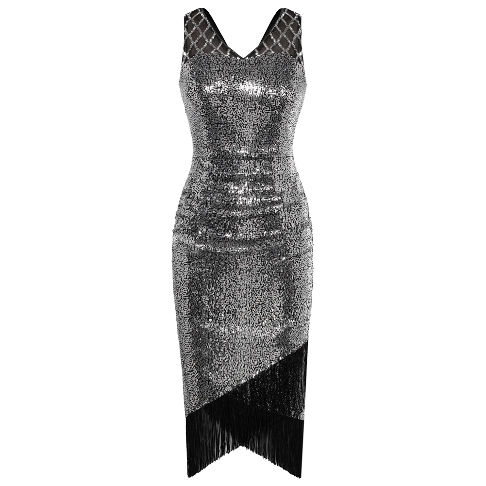 BP Women Sequined Party Sexy Dress Sleeveless V-Neck Ruched Tassel Hem Bodycon Causal Fashion Slight Strech Fashion Dresses 2024
BP Women Sequined Party Sexy Dress Sleeveless V-Neck Ruched Tassel Hem Bodycon Causal Fashion Slight Strech Fashion Dresses 2024