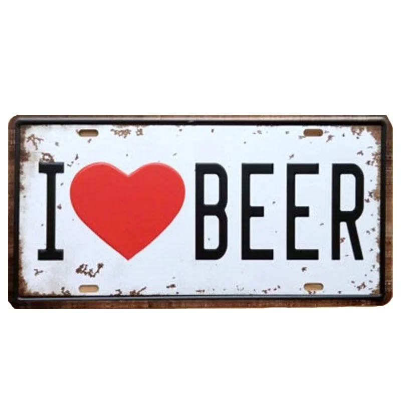 I Love Beer номерной знак для автомобиля, винтажный жестяной знак, стандартный 15x30 см
I Love Beer номерной знак для автомобиля, винтажный жестяной знак, стандартный 15x30 см