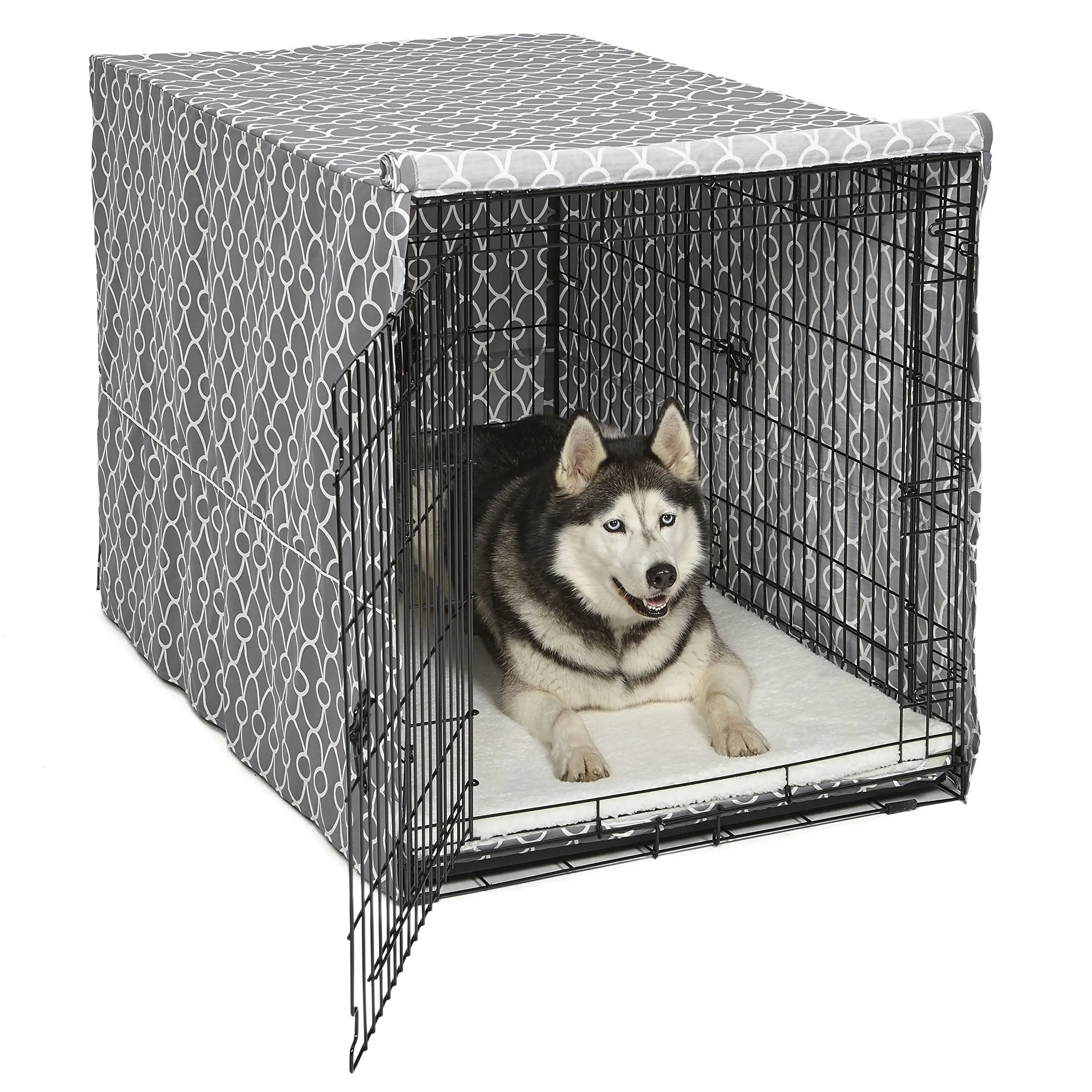 

Privacy Dog Crate Cover, Fits Dog Crates, 48-Inch, Gray - Machine Washable and Dry