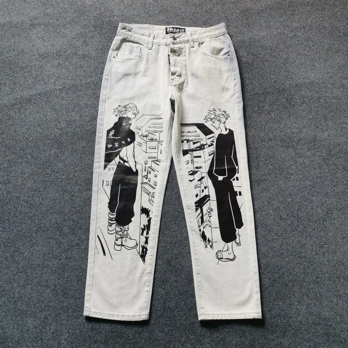 Men and Women Graffiti Cotton Pants Loose Super Cool Jeans Couples Wear Same Korean Fashion 2024
Men and Women Graffiti Cotton Pants Loose Super Cool Jeans Couples Wear Same Korean Fashion 2024