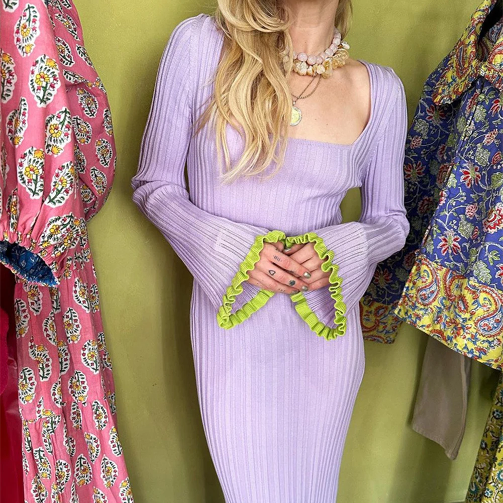 Women Colorblock Pleated Square Collar Elegant Flare Long Sleeve Dress Stretch Maxi Skirt Elegant Vacation Beach Female Dress
Women Colorblock Pleated Square Collar Elegant Flare Long Sleeve Dress Stretch Maxi Skirt Elegant Vacation Beach Female Dress