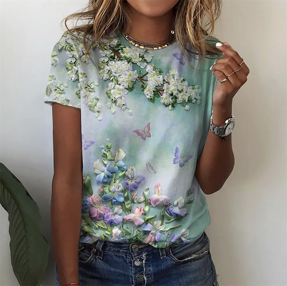 Women's T-shirt Summer Fashion Short Sleeve Tops 3D Floral Print O-neck Casual T Shirt For Women's Clothes Plus Size Tees
Women's T-shirt Summer Fashion Short Sleeve Tops 3D Floral Print O-neck Casual T Shirt For Women's Clothes Plus Size Tees