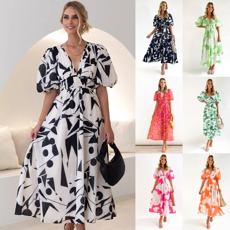 Весенне-летнее Новое темпераментное платье PrintedVWomen's Bubble Sleeve DressQinxx
Весенне-летнее Новое темпераментное платье PrintedVWomen's Bubble Sleeve DressQinxx