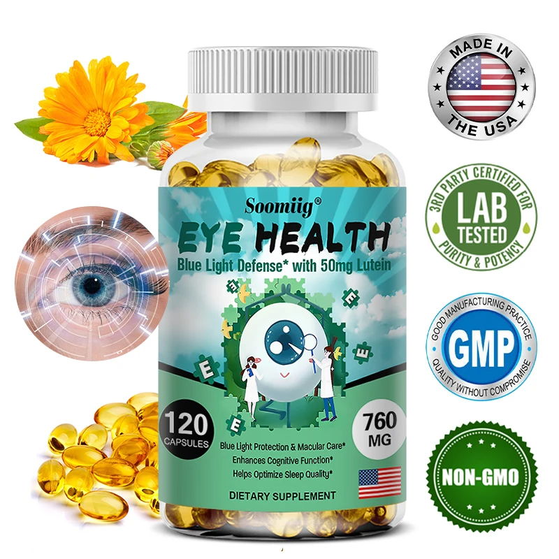 Eye Vitamins Lutein Capsules Zeaxanthin & Bilberry Extract Supports Eye Fatigue Dry Eyes Blue Light & Vision Health Lutein Blend
Eye Vitamins Lutein Capsules Zeaxanthin & Bilberry Extract Supports Eye Fatigue Dry Eyes Blue Light & Vision Health Lutein Blend