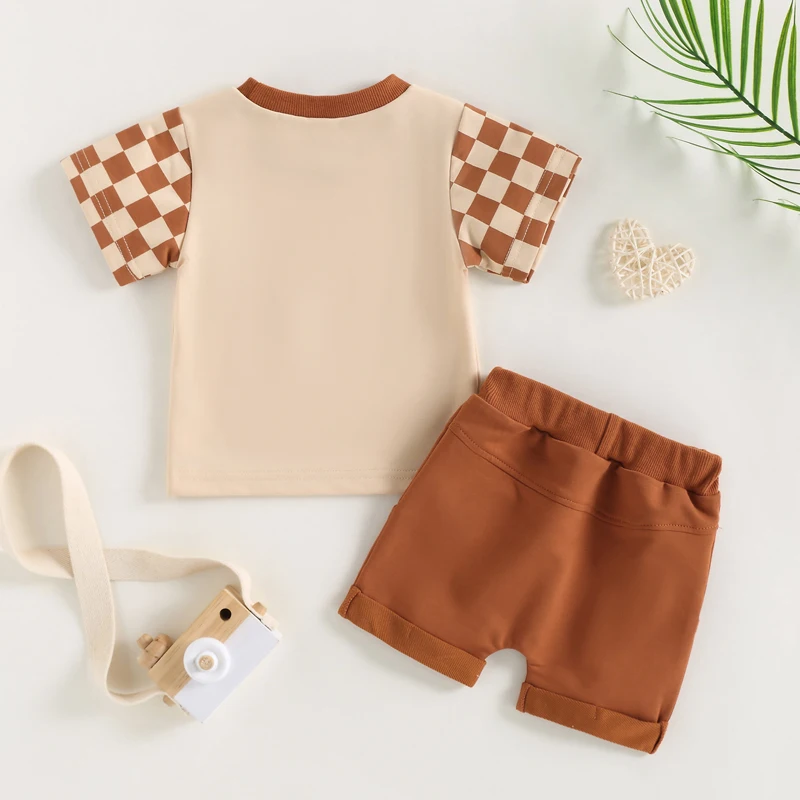 Kid Girl Boy Clothes Suit Short Sleeve Round Neck Checkerboard Tops Short Pants Outfit
Kid Girl Boy Clothes Suit Short Sleeve Round Neck Checkerboard Tops Short Pants Outfit